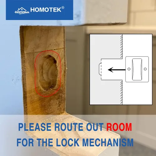 Miniatura 2 de HOMOTEK Cerradura de Puerta Corrediza de Privacidad con Tirador - Reemplaza el Hardware de Cerraduras de Bolsillo Viejas o Dañadas Rápida y Negro