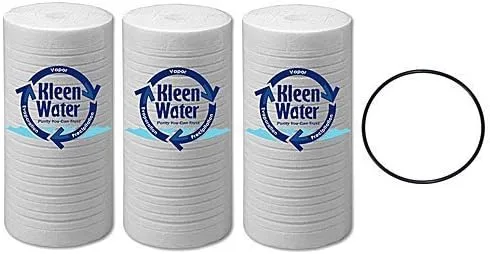 KleenWater Filtros compatibles con Aqua-Pure AP810 y Keystone CG10, Poly-Spun, 4.5 x 10 pulgadas, juego de 3, incluye una junta tórica compatible
