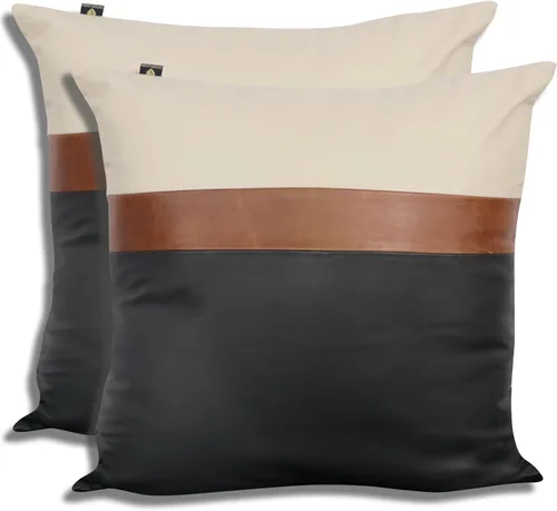 Miniatura 39 de LL LEATHER LOVERS Funda de almohada de piel de cordero - Funda de cojín para sofá, fundas decorativas para sala de estar y dormitorio, 20 x 20 Negro