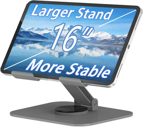 Miniatura 9 de Soporte de metal para tableta, soporte ajustable de rotación de 360° compatible con tabletas de 4 a 16 pulgadas como iPad Pro Air, iPad mini, Tab