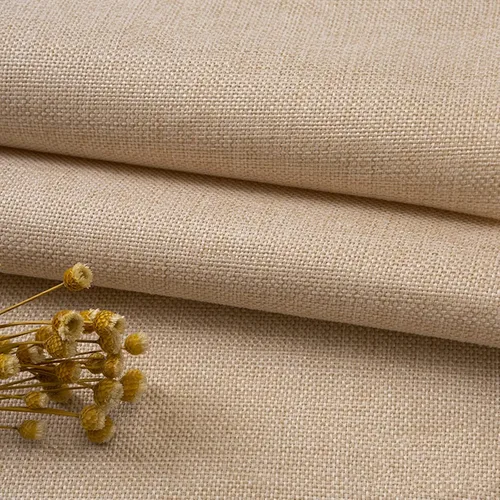 Miniatura 3 de TinaKim Tela de tapicería de lona, material de tela tipo lino sintético, para reparación de asientos de silla de sofá (beige 3, 2 yardas