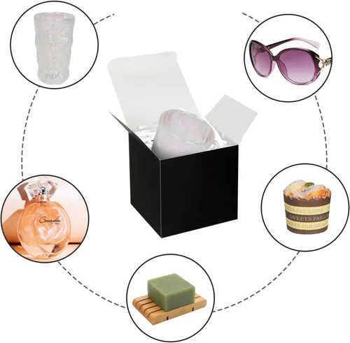 Miniatura 4 de Cajas de regalo negras de 5 x 5 x 5 pulgadas, paquete de 30 cajas de regalo de papel con tapas para regalo, caja de propuesta de dama de honor