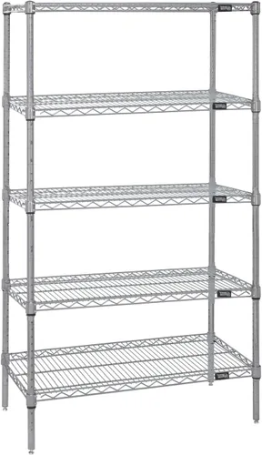Miniatura 41 de Quantum Storage Systems WR74-1824BK Kit de inicio para estantería de alambre de 4 niveles de altura de 74 pulgadas, acabado negro, 18 pulgadas