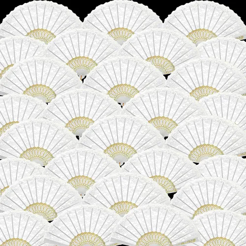 Miniatura 9 de Geetery 50 abanicos de mano plegables a granel para mujeres, abanicos plegables chinos decorativos de mano con diferentes patrones de flores