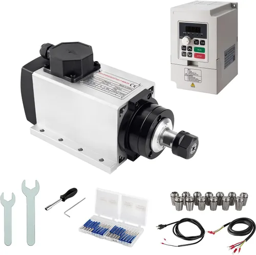 Kits de husillo CNC, 220 V, 2.2 KW, 2200 W, motor de husillo refrigerado por aire, husillo CNC cuadrado, motor de husillo CNC + 2.2KW VFD + 13
