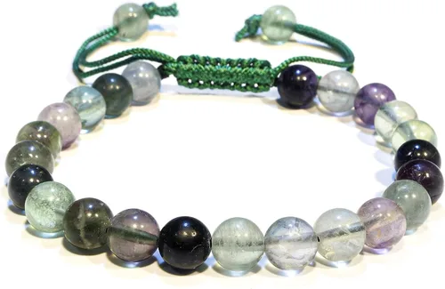 Miniatura 210 de Adjustable Crystal Bracelet – Gemstone Bead Bracelet with Adjustable Macrame String – Chic Gemstone Bracelet for Men and Women – 8mm Round Healing