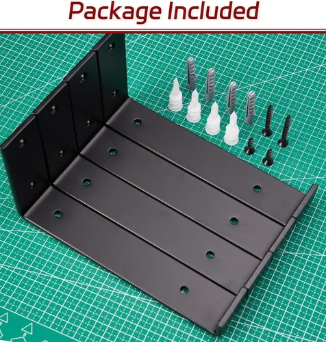 Miniatura 6 de Paquete de 8 soportes de estante de 7.25 pulgadas de largo x 4 pulgadas de alto x 1.5 pulgadas de ancho, soporte de estante flotante de hierro