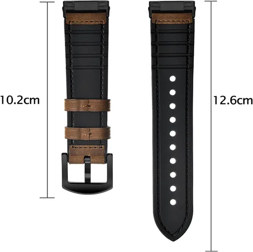 Miniatura 5 de Abanen Correa de reloj para Fitbit Versa 4/Sense 2, correa híbrida de silicona de cuero genuino con cierre de acero inoxidable para Fitbit Sense 2