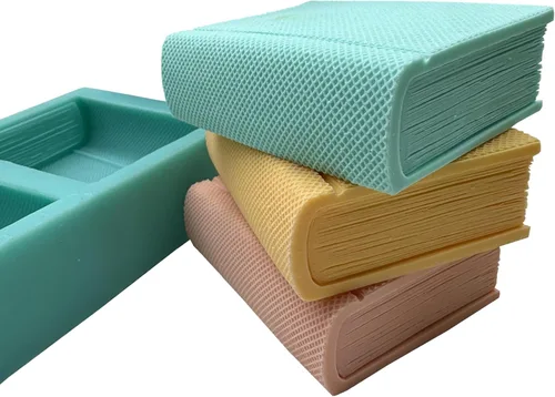 Miniatura 2 de Molde de jabón de silicona de dos libros, moldes de cera de vela hechos a mano, molde de silicona para pastel de mousse de chocolate, gelatina