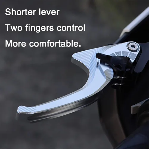 Miniatura 4 de Juego de manetas de embrague de freno corto Shark de 2 dedos compatible con Yamaha Fazer FZ-1 FZ-8 FZ-6 FZ-6R FZS60, aleación de aluminio CNC (negro)