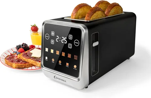 Miniatura 10 de Inspirex - Tostadora de palanca con pantalla táctil de dos rebanadas, color negro