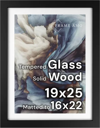Miniatura 65 de Frame Amo Marco de póster de madera maciza de 13 x 19 pulgadas, color natural, tapete blanco para imagen de 11 x 17 pulgadas, parte frontal