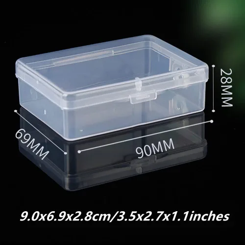 Miniatura 2 de Caja de almacenamiento rectangular de 3 piezas con tapas con bisagras, 3.5 x 2.7 x 1.1 pulgadas, contenedores de almacenamiento de plástico