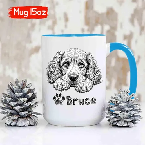 Miniatura 4 de Taza de café de perro Cocker Spaniel americano con nombre personalizado, tazas personalizadas de perro Cocker Spaniel americano, regalos de Cocker
