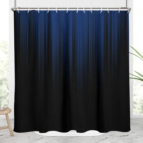 Miniatura 10 de AAtter - Cortina de ducha negra y gris con arte abstracto ombre gótico gótico estético para hombres, extra larga XL grande, de tela para decoración