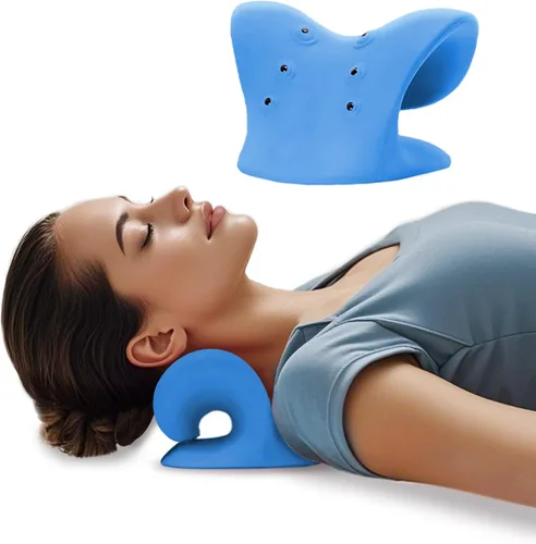 Miniatura 11 de Estirador de cuello con terapia magnética de acupresión para aliviar el dolor, relajante de cuello y hombros, almohada quiropráctica, restaurar