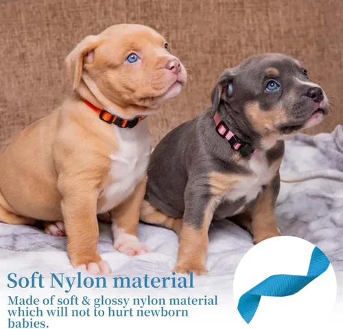 Miniatura 2 de Collar de identificación para cachorros, collares ajustables de identificación para perros recién nacidos, de nailon súper suave, collares