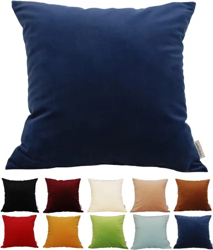 Miniatura 60 de TangDepot - Funda de almohada lisa de terciopelo, funda de cojín supersuave de lujo, muchas opciones de colores y tamaños