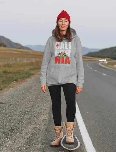 Miniatura 3 de Sudaderas con capucha de bandera retro de California Bear Republic para mujer