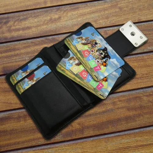 Miniatura 3 de Pet Congratulations Selfie - Fundas de billetera para perros, gatos, tarjeta de crédito, RFID, juego de 4