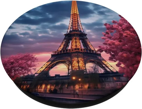 Miniatura 2 de Scenic Eiffel Tower Paris France at Night Majestic PopSockets Standard PopGrip