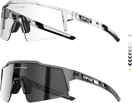 Miniatura 9 de KAPVOE Gafas de ciclismo fotocromáticas MTB Gafas de sol transparentes para bicicleta de montaña, gafas de transición, deportes de béisbol y correr