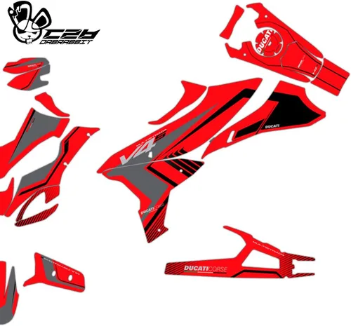 Miniatura 3 de Nuevo Kit gráfico para DUCATI Multistrada V4 S Kit gráfico completo (RL-R) (GLOSSY)