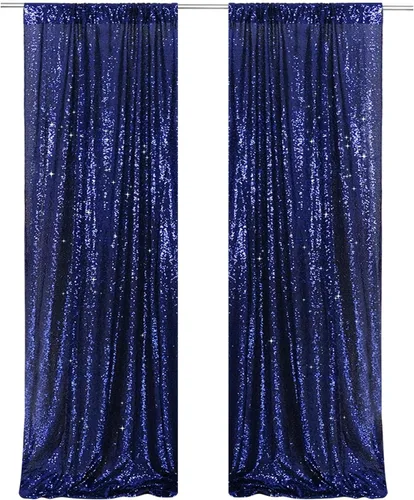 Miniatura 36 de PartyDelight Cortinas de fondo de lentejuelas color azul bebé, 2 paneles de 2 x 8 pies, alta densidad de 0.118 in, fondo de lentejuelas brillantes