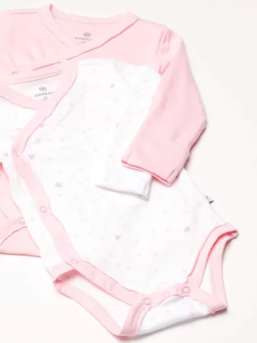 Miniatura 2 de HonestBaby Paquete de 3 mamelucos tipo kimono de algodón orgánico de manga larga con cierre lateral para bebé