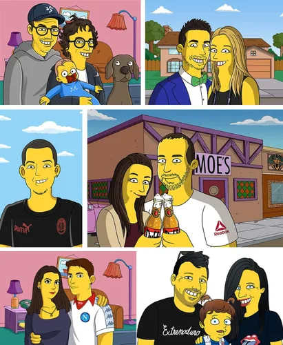 Miniatura 8 de Retrato de dibujos animados de estilo Simpson personalizado de tu foto, medio cuerpo, prueba de 24 horas, póster impreso o lienzo, regalo