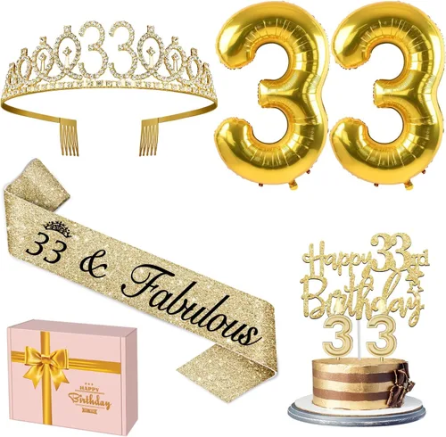 Miniatura 12 de Decoraciones doradas de 70 cumpleaños para mujer con banda y tiara de cumpleaños 70, adorno para pastel y velas, globos de números, regalos de 70
