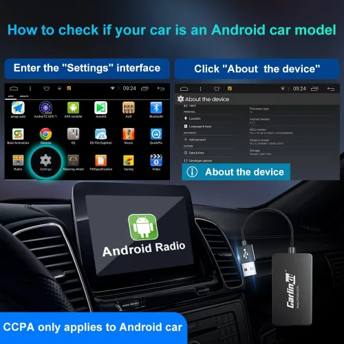 Miniatura 4 de Carlinkit Adaptador USB inalámbrico CarPlay solo compatible con radios de coche Android. solo para la versión de Android 4.4.2 o superior. APK debe
