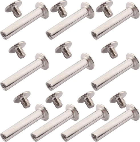 Miniatura 8 de Aicosineg 20 tornillos Phillips M5x6mm de fijación para cinturón, hebilla de acero al carbono, cabeza cruzada, tornillos Chicago, cierre de cuero