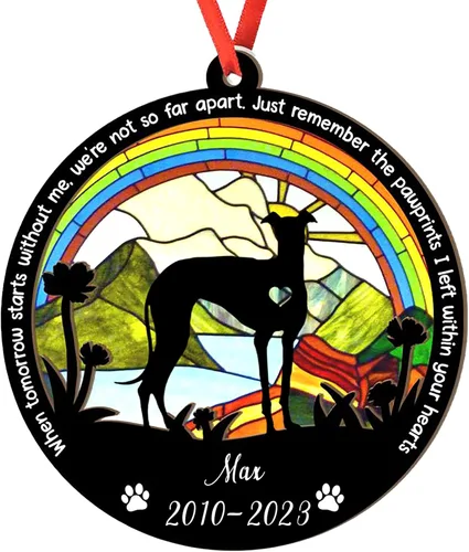 Miniatura 66 de Adorno personalizado para atrapasoles de sabueso afgano, adorno de Navidad de sabueso afgano, regalo para perro amante, sabueso afgano conmemorativo