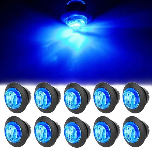 Miniatura 8 de 10 luces de marcador LED ámbar de 3/4 pulgadas, luz LED de marcador de remolque, luz LED de marcador de bala, luz indicadora de identificación