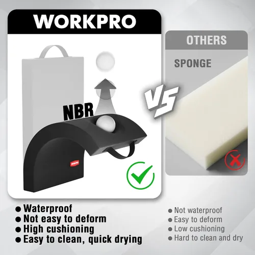 Miniatura 3 de WORKPRO Almohadilla para Arrodillarse de 17" con Cubierta Removible, Almohadillado Suave para la Rodilla, Almohadilla Grande de Espuma