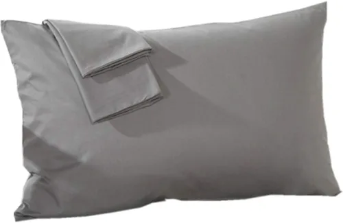Juego de 2 fundas de almohada de viaje de 12 x 16 pulgadas, 500 hilos, algodón egipcio, con cierre de cremallera, 100% algodón egipcio (cremallera