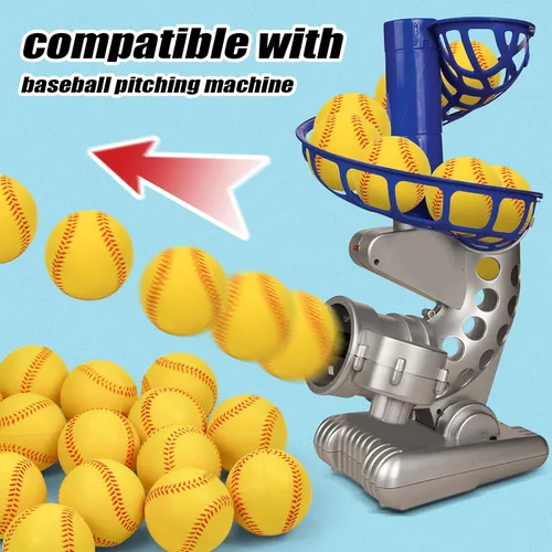 Miniatura 5 de Pelotas de béisbol de espuma, 9 pulgadas de pelotas de béisbol suaves de entrenamiento pelota de estrés con bolsa de cordón Amarillo
