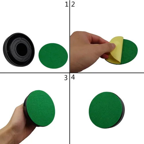 Miniatura 4 de 6 Pack Self Adhesive Air Hockey Mallet Felt Pads, Green