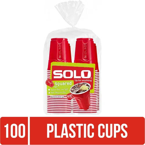 Miniatura 8 de SOLO Cup Company Red Squared Plastic Party, 18 onzas, 200 unidades, 50 unidades (paquete de 4)