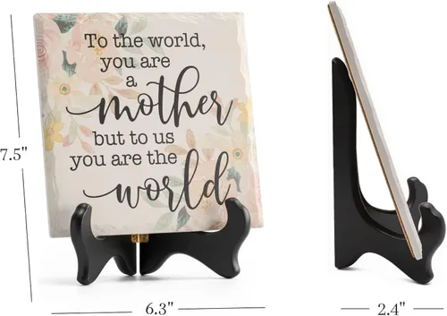 Miniatura 6 de LukieJac Regalo para el día de la madre para la mejor mamá del mundo, placa de cerámica de 6 pulgadas y 6 pulgadas, regalo de hijo, hija, suegra
