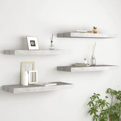 Miniatura 175 de Estantes flotantes de pared, juego de 4 estantes decorativos para montar en la pared, estante colgante con soportes invisibles para decoración