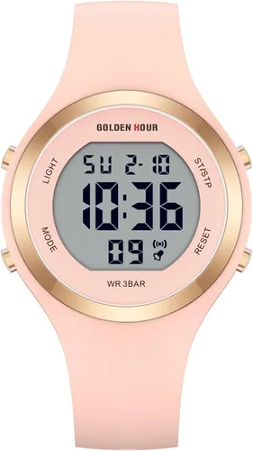 Miniatura 2 de GOLDEN HOUR Reloj de pulsera de silicona con cronógrafo digital impermeable para mujer