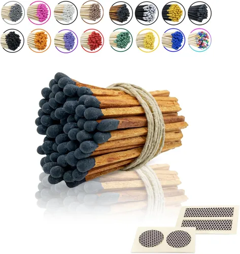 Chandler Studio - Cerillas de madera de 5 cm de largo con etiquetas adhesivas de encendido - Cerillas de seguridad a granel sueltas al por mayor