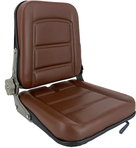 Miniatura 10 de Reemplazo de asiento de suspensión, universal, ajustable, impermeable, resistente, para tractor, carretilla elevadora, excavadora, cargadora Marrón