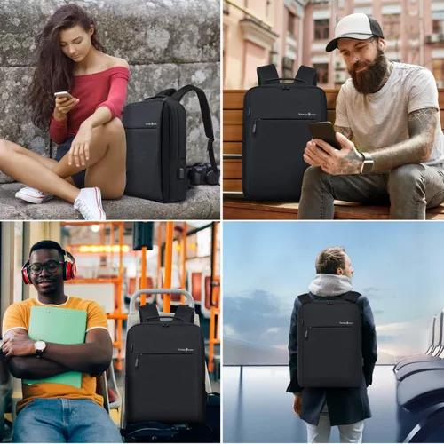 Miniatura 7 de Mochila de viaje para laptop de camuflaje para hombres y mujeres, resistente al agua, duradera, bolsa delgada para laptop de negocios, bolsa ligera