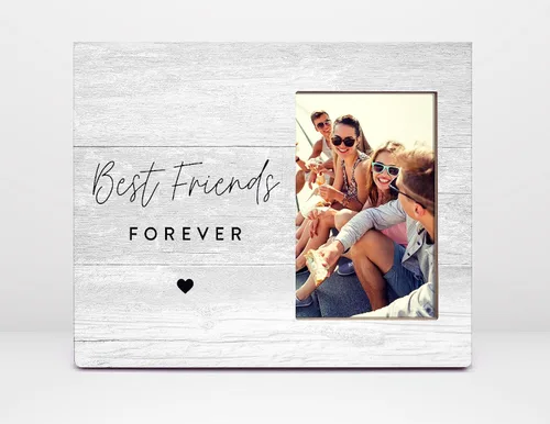 Orchroma Marco de Fotos Best Friend Forever, Regalos de Amistad a Larga Distancia para Mujeres BFF Mejores Amigas, Marco de Fotos 4x6 (Gris)