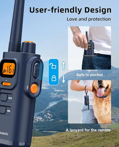 Miniatura 5 de Bousnic Collar de choque para perro con control remoto, [Nueva edición] Collar de entrenamiento de perros de 4000 pies para perros grandes, medianos