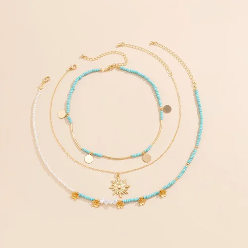 Miniatura 22 de Long tiantian Collares en capas para mujer, joyería occidental para mujer, collar de moneda apilable, collar de país, moderno, bohemio, verano