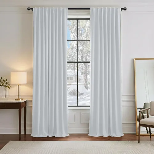Miniatura 41 de PONY DANCE Cortinas cortas con aislamiento térmico para ventana pequeña, para guardería, baño, cocina, lavandería, caravana, sótano, 29 pulgadas